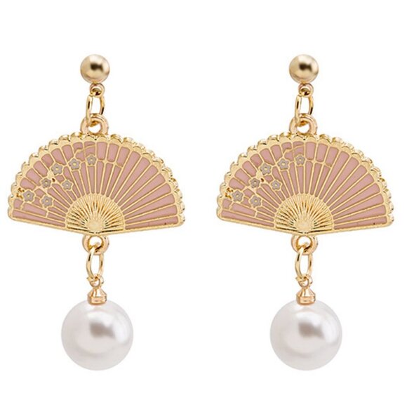 Fan Dangle Earrings - Picture 1 of 2